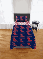 NCAA Mississippi Ole Miss Twin Rotary Bed In A Bag Set