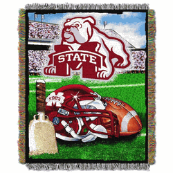 NCAA Mississippi State Homefield Advantage Woven Tapestry Throw Blanket 48x60 Inches