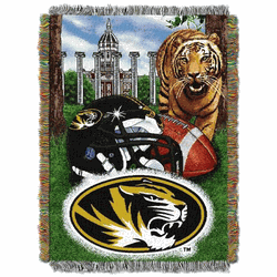 NCAA Missouri Homefield Advantage Woven Tapestry Throw Blanket 48x60 Inches