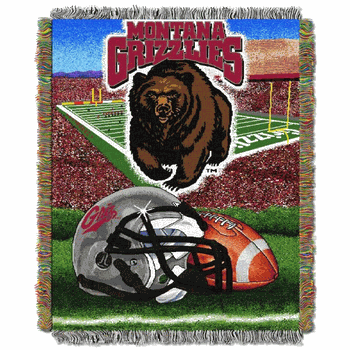 NCAA Montana Homefield Advantage Woven Tapestry Throw Blanket 48x60 Inches