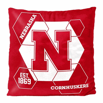 NCAA Nebraska Connector Velvet Reverse Pillow 16x16 Inches