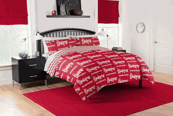 NCAA Nebraska Cornhuskers Rotary Queen Bed In A Bag Set