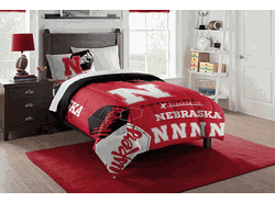 NCAA Nebraska Hexagon Twin Comforter Set