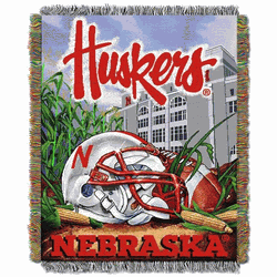 NCAA Nebraska Homefield Advantage Woven Tapestry Throw Blanket 48x60 Inches