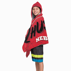 NCAA Nebraska Youth Hooded Beach Towel 21x51 Inches