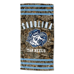 NCAA North Carolina Tar Heels Real Tree Stripes Beach Towel
