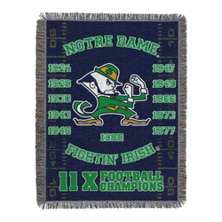 NCAA Notre Dame Commemorative Series Tapestry Throw