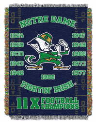 NCAA Notre Dame Fighting Irish Commemorative Series Tapestry Throw
