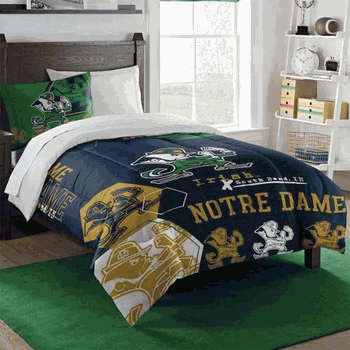 NCAA Notre Dame Hexagon Twin Comforter Set