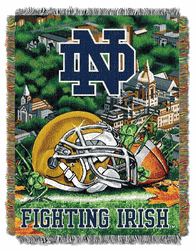 NCAA Notre Dame Homefield Advantage Woven Tapestry Throw Blanket 48x60 Inches