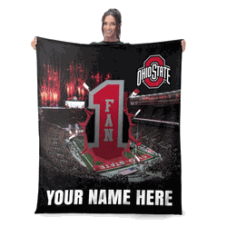 NCAA Number 1 Fan Ohio State Personalized Silk Touch Throw Blanket 50x60 Inches