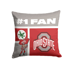 NCAA Number 1 Fan Ohio State Throw Pillow 18x18 Inches