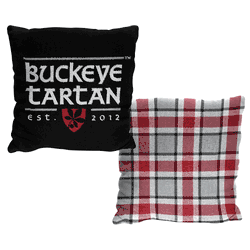 NCAA Ohio State Buckeyes Buckeye Tartan Double Sided Jacquard Pillow