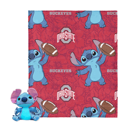 NCAA Ohio State Buckeyes Enroll Stitch Hugger Pillow & Silk Touch Throw Blanket Set 40x50 Inches