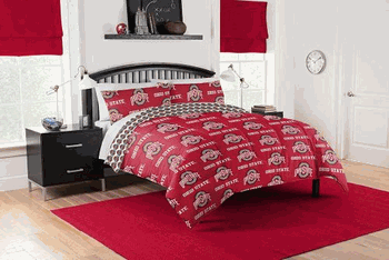 NCAA Ohio State Buckeyes Full Rotary Bed In A Bag Set