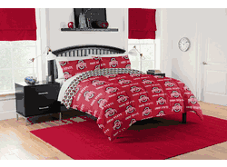 NCAA Ohio State Buckeyes University Buckeyes Rotary Queen Bed In A Bag Set