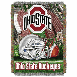 NCAA Ohio State Homefield Advantage Woven Tapestry Throw Blanket 48x60 Inches