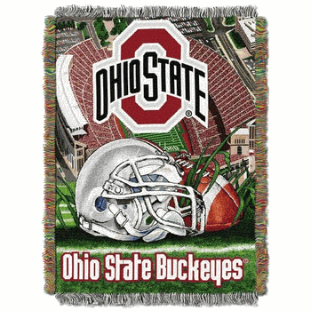 NCAA Ohio State Homefield Advantage Woven Tapestry Throw Blanket 48x60 Inches