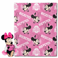 NCAA Ohio State Pennant Minnie Hugger Pillow & Silk Touch Throw Set