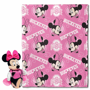 NCAA Ohio State Pennant Minnie Hugger Pillow & Silk Touch Throw Set