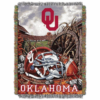 NCAA Oklahoma Homefield Advantage Woven Tapestry Throw Blanket 48x60 Inches