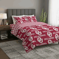 NCAA Oklahoma Sooners Rotary Queen Bed In A Bag Set