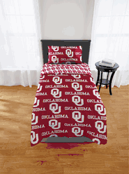 NCAA Oklahoma Sooners Twin Rotary Bed In A Bag Set