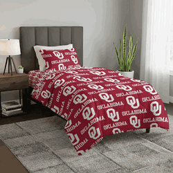 NCAA Oklahoma Sooners Twin Rotary Bed In A Bag Set
