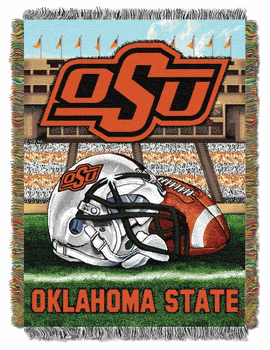 NCAA Oklahoma State Homefield Advantage Woven Tapestry Throw Blanket 48x60 Inches