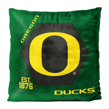 NCAA Oregon Connector Velvet Reverse Pillow 16x16 Inches
