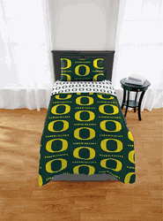 NCAA Oregon Ducks Ducks Twin Rotary Bed In A Bag Set