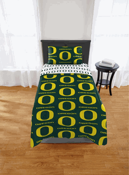 NCAA Oregon Ducks Twin Rotary Bed In A Bag Set
