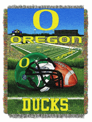 NCAA Oregon Homefield Advantage Woven Tapestry Throw Blanket 48x60 Inches