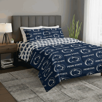 NCAA Penn State Nittany Lions Rotary Queen Bed In A Bag Set