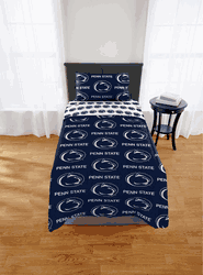 NCAA Penn State Nittany Lions Twin Rotary Bed In A Bag Set