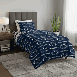 NCAA Penn State Nittany Lions Twin Rotary Bed In A Bag Set