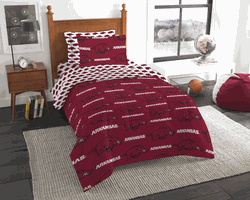 NCAA Rotary Arkansas 5 PC Twin Bed In Bag Set