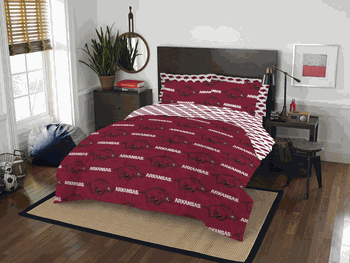 NCAA Rotary Arkansas 7 PC Queen Bed In Bag Set