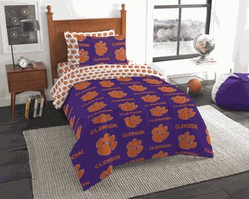 NCAA Rotary Clemson 5 PC Twin Bed In Bag Set