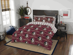NCAA Rotary Florida State 7 PC Full Bed In Bag Set