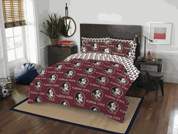 NCAA Rotary Florida State 7 PC Queen Bed In Bag Set