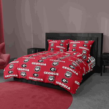 NCAA Rotary Georgia 7 PC Queen Bed In Bag Set