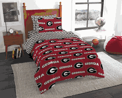 NCAA Rotary Georgia Bulldogs 5 PC Twin Bed In Bag Set