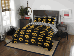 NCAA Rotary Iowa 7 PC Queen Bed In Bag Set