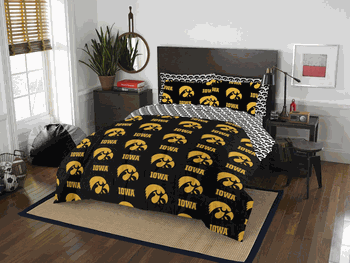 NCAA Rotary Iowa 7 PC Queen Bed In Bag Set