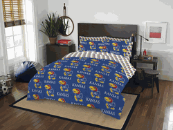 NCAA Rotary Kansas 7 PC Queen Bed In Bag Set