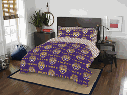 NCAA Rotary LSU Louisiana State 7 PC Full Bed In Bag Set