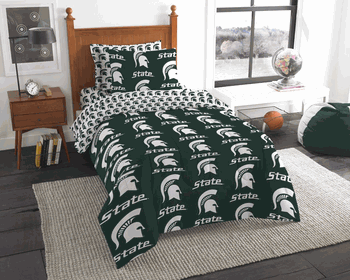 NCAA Rotary Michigan State 5 PC Twin Bed In Bag Set
