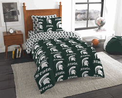 NCAA Rotary Michigan State 5 PC Twin Bed In Bag Set