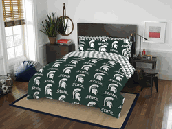 NCAA Rotary Michigan State 7 PC Queen Bed In Bag Set